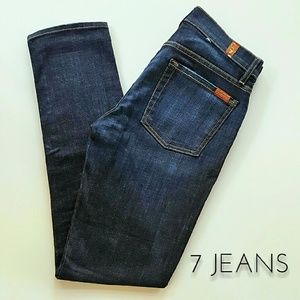 7 For All Mankind Slim Cigarette Denim Blue Jeans