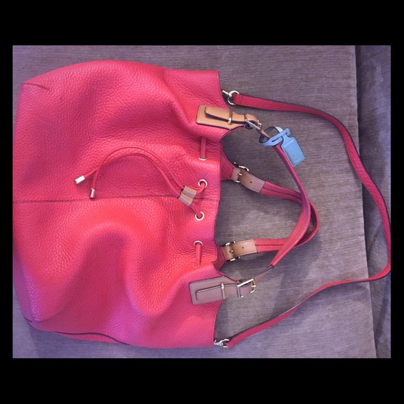 Large leather coach bag