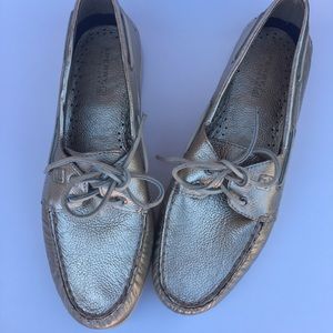 Gold topsiders sperrys