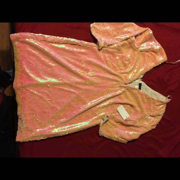 Iridescent V-neck dress