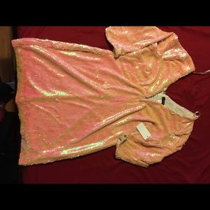 Iridescent V-neck dress