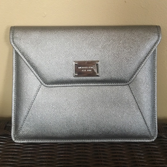 Michael Kors gunmetal clutch