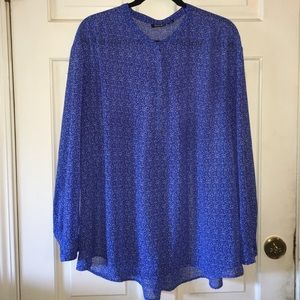 Blue and white blouse