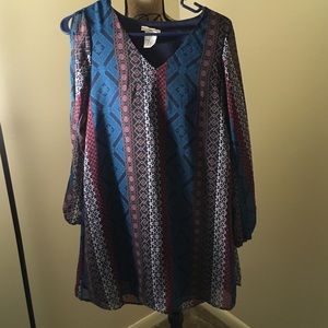 Long sleeve hippy dress