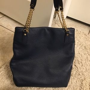 Navy leather MK purse