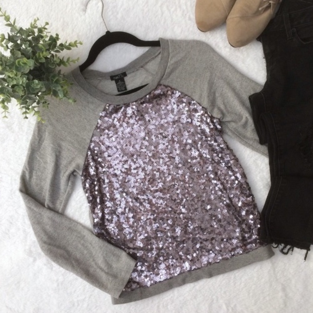 Rue 21 | sequined baseball sweatshirt