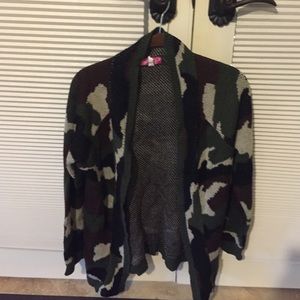 Camo print knit sweater
