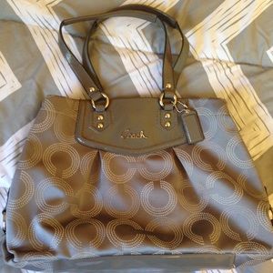 Grey coach purse and wallet