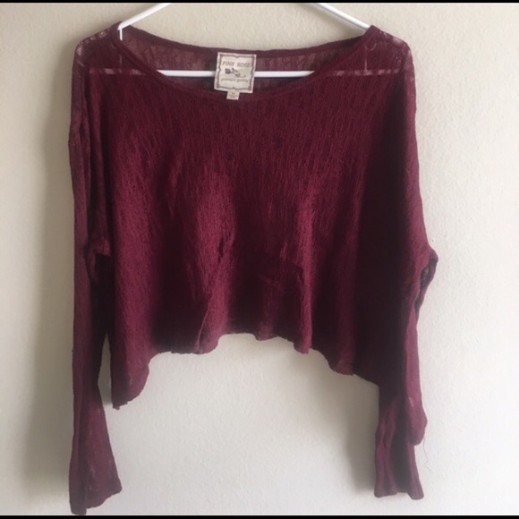 Burgundy off the shoulder shirt
