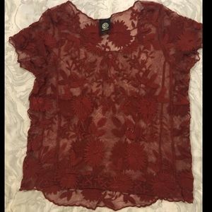 summer mesh flower top