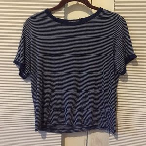 Brandy Melville striped piped sleeve/colar t-shirt
