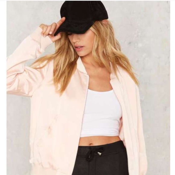 Pink satin jacket.  💟💟💟