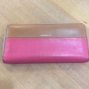 Pink and Tan Coach Wallet