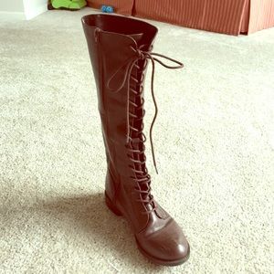 Lace up knee length boots!