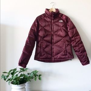 North Face Womens Down Jacket, Deep Garnet Red, M