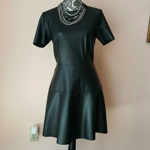 Black faux leather dress