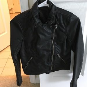 Abercrombie leather jacket kids large