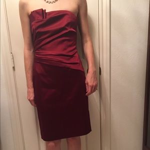 White House Black Market burgundy dress, sz 00