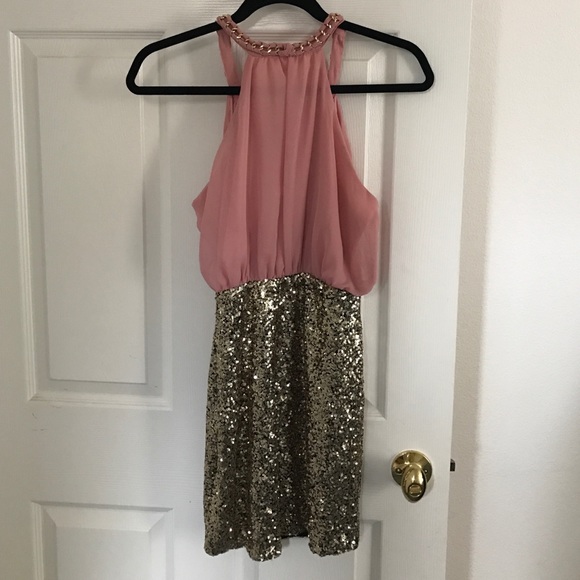 Pink and gold party dress! - Picture 2 of 4