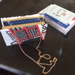 NWOT The Dictionary Clutch w/ Gold Chain *RARE