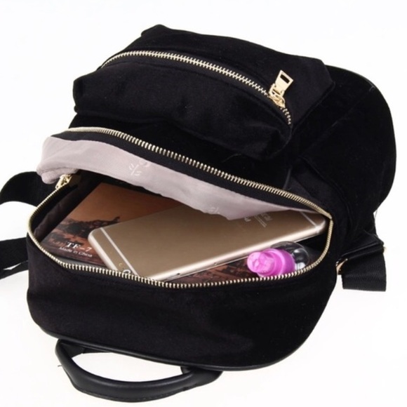 Meilani Black Velvet Mini Backpack - Picture 3 of 4
