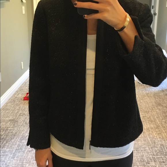 Black Metallic Tweed Jacket