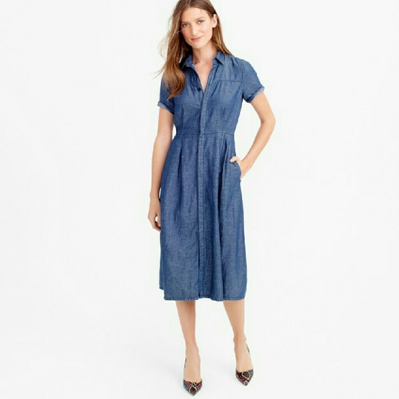 j crew denim shirtdress