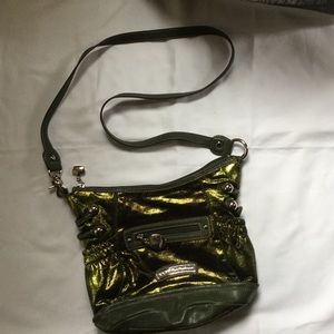 Kathy Van Zeeland matalic green purse
