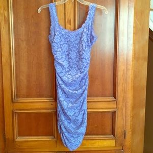 Blue Lace Form Fitting Party Dress