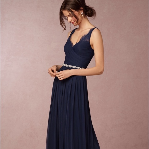 Navy BHLDN Anthropologie Fleur Dress
