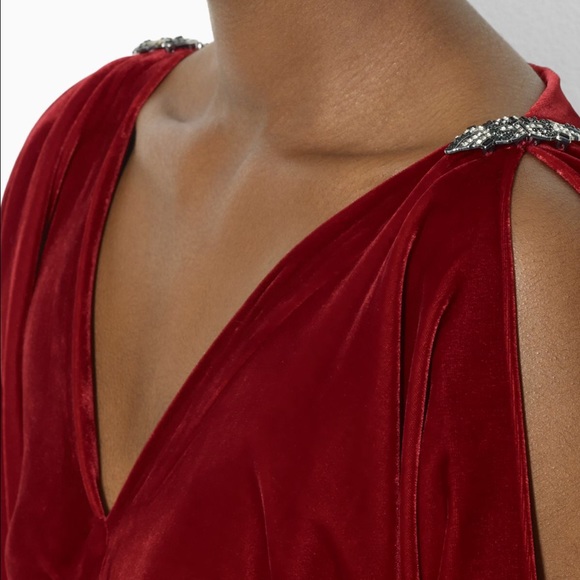 NWT RUBY RED RALPH LAUREN VELVET COCKTAIL DRESS - Picture 2 of 3