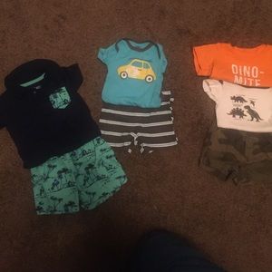 3 matching top and shorts set