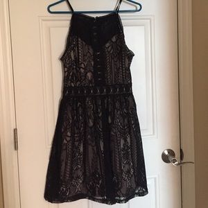 Francesca's nude and black lace dress