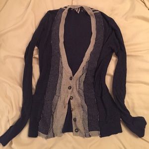 Bke buckle navy and grey cardigan