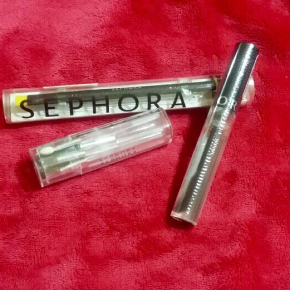 BRAND NEW NEVER USED SEPHORA BRUSHES AND MASCARA.
