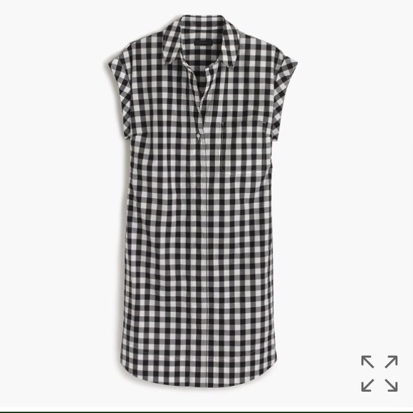 Gingham short sleeve shirt dress