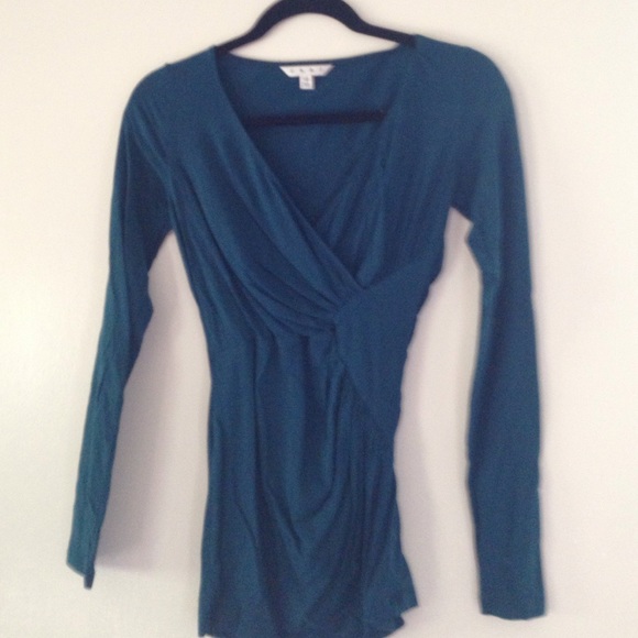 Cabi teal wrap top