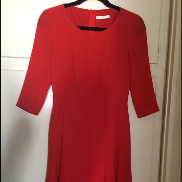 HUGO BOSS Dilmia Dark Orange 3/4 Sleeve Dress 2