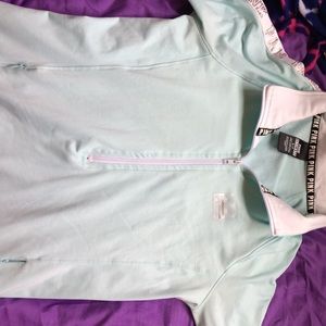 Long Sleeve PINK  V-Neck Sweatshirt with Zipper