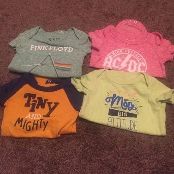4 graphic tee onesies