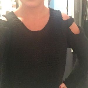 Black cut out sweater