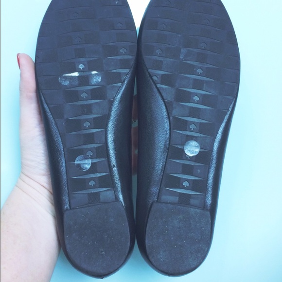 Kate Spade Tula Black Pyramid Bow Flats - Picture 2 of 5