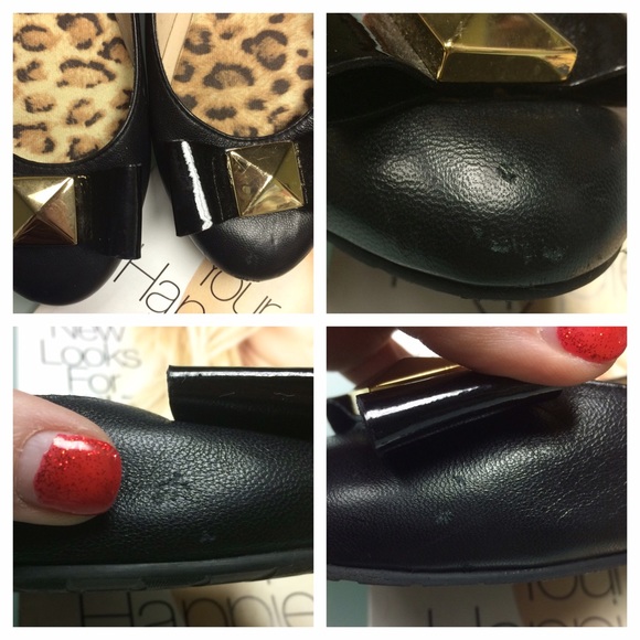 Kate Spade Tula Black Pyramid Bow Flats - Picture 4 of 5