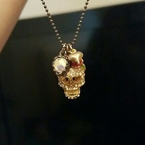 Betsey Johnson skull charm necklace