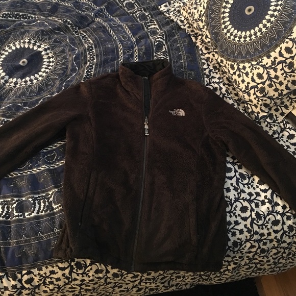North face brown women's fur jacket