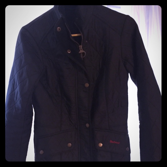 Barbour quilted navy jacket - size 4