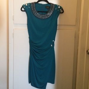 LAUNDRY by Shelli Segal Teal Chain Link Dress