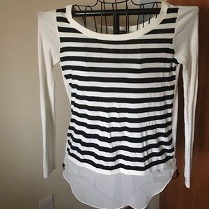 White with black stripes sweater
