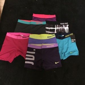 7 pairs of brand new Nike Pro Spandex shorts