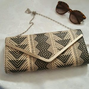 Black and Cream Clutch Purse